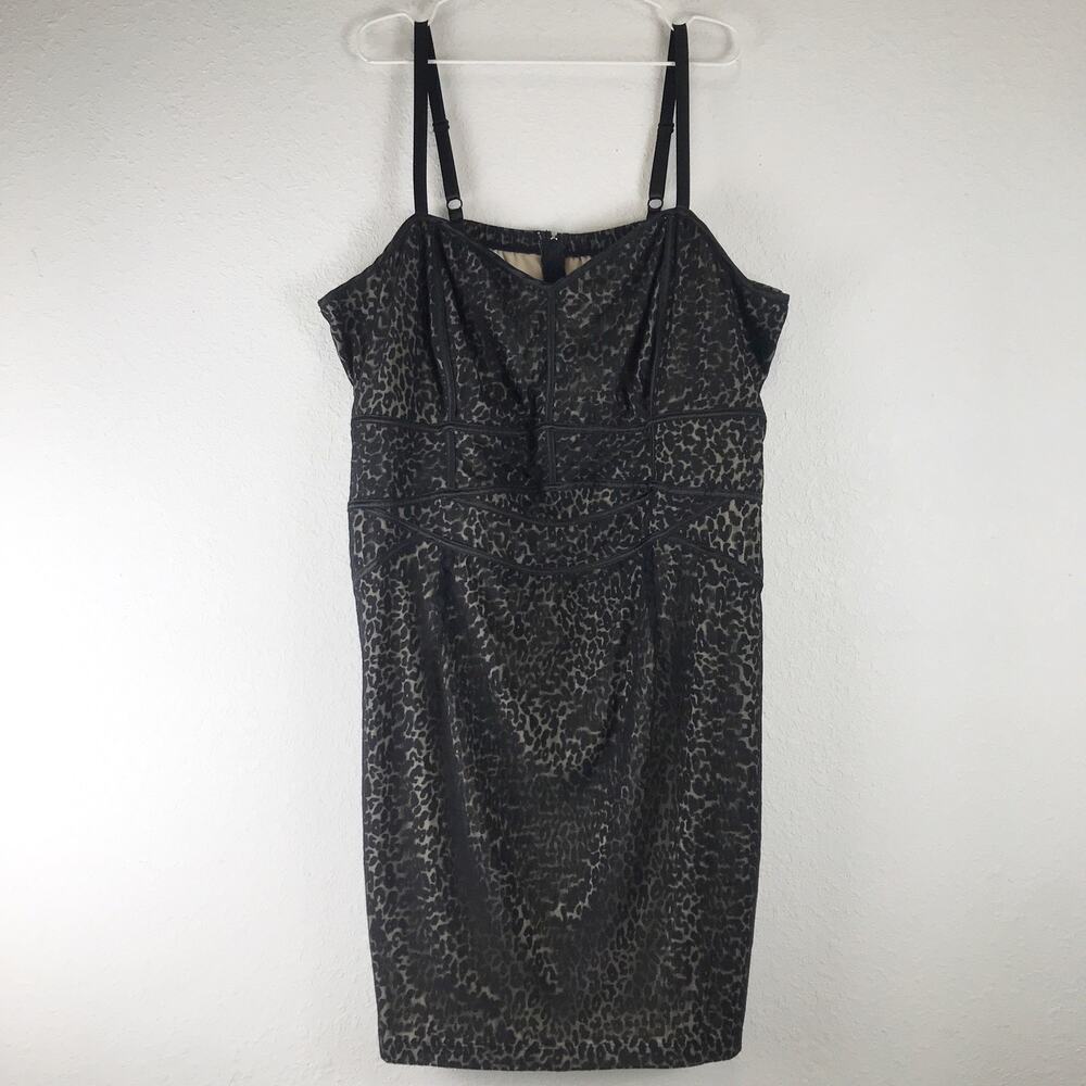 NWT Torrid Animal Print Mesh Overlay Tank Bodycon Strappy Dress Plus Size 5X